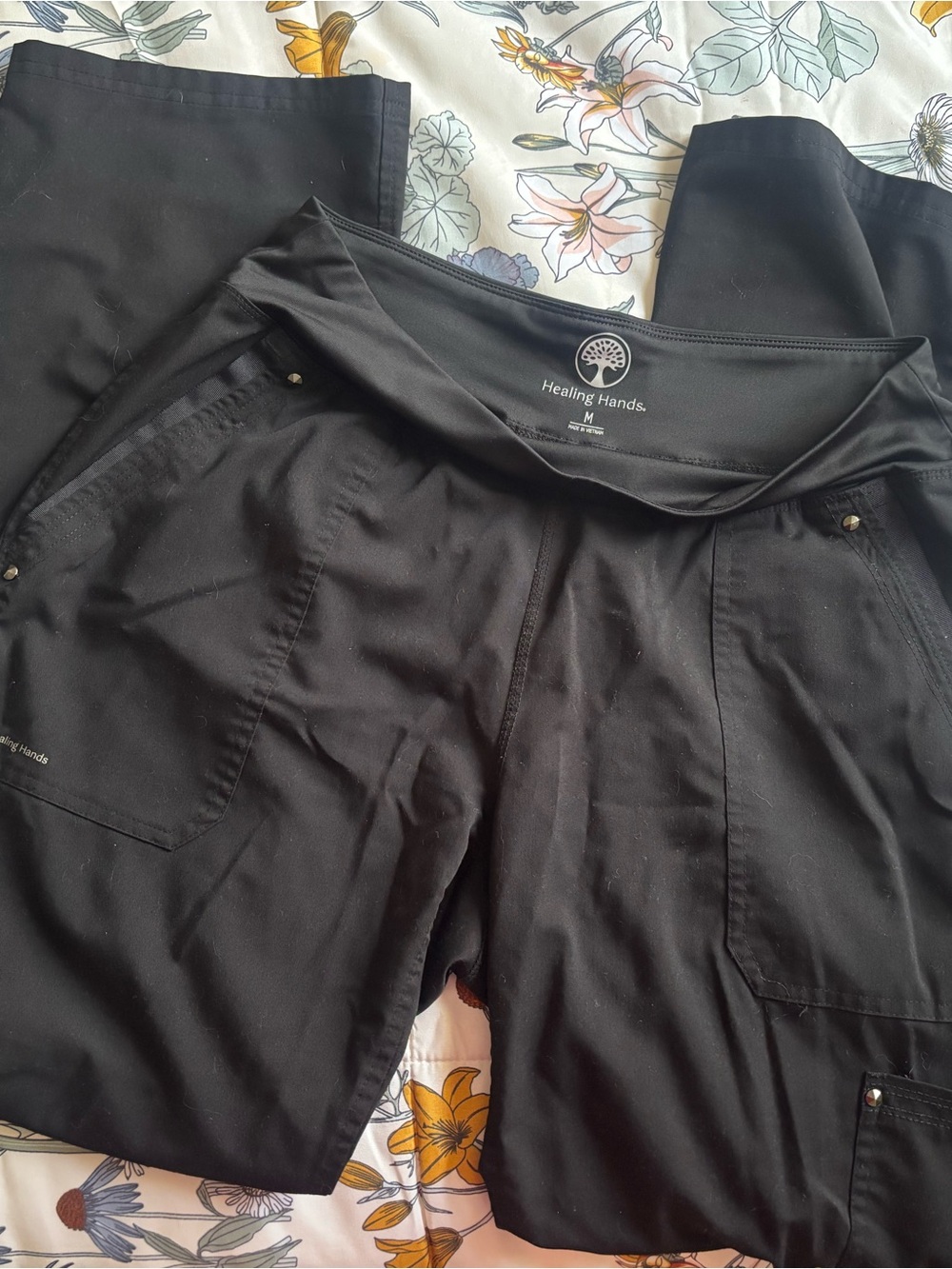 Healing Hands Black Scrub Pants